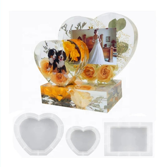 Double Heart Photo Frame Mold